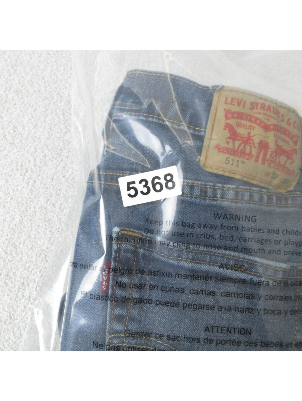 Levi's 511 Slim Fit Blue Denim Jeans Mens W32 L28.5 (Tag 32x30) Dark Wash